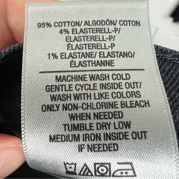 NWT Hudson Nico Mid Rise Straight Ankle Jeans sz 25 Black Ash Destruct Stretch - Picture 11 of 13